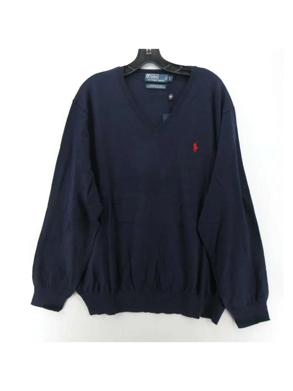 Polo Ralph Lauren Sweater 2XB Big Navy Pullover Preppy Pima Cotton
